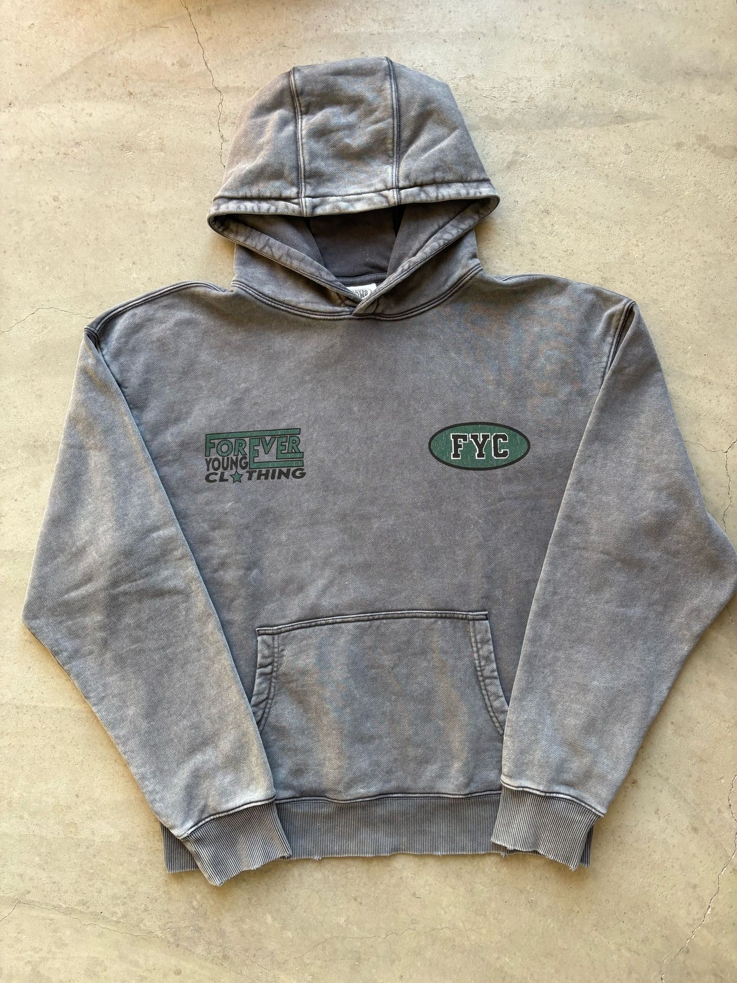 WASHED HOODIE - GREEN